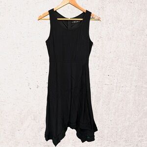 Neesha Black Asymmetrical A-line Halter Mini Dress